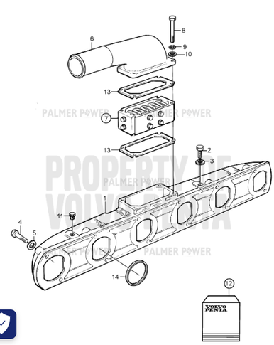 VOLVO PENTA 865070 Connecting Pipe | PalmerPower