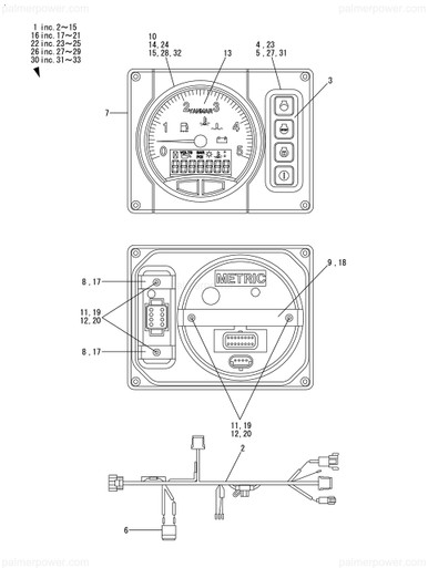 YANMAR 164100-30900 Bezel Kit, Bk Md | PalmerPower