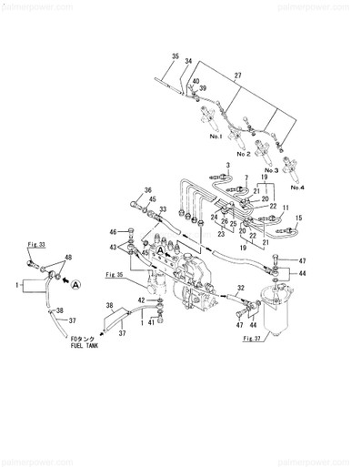 59440 Spring YANMAR 127410-59440 Pipe Assy, Return - Palmer Power
