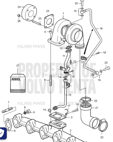 VOLVO PENTA 20459250 Charge Air Pipe | PalmerPower