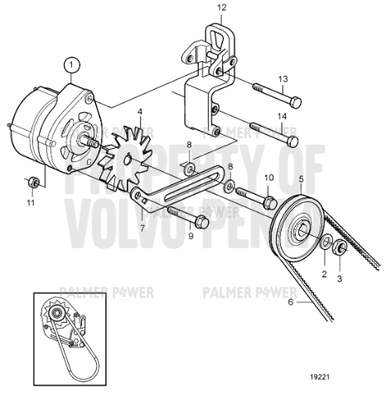 VOLVO PENTA 20799510 V-Belt Pulley | PalmerPower