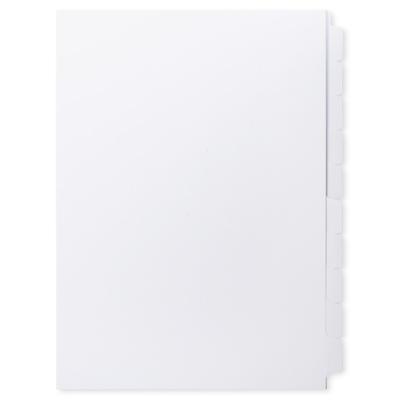 A4 10-Bank Uncoated Tab Stock (Blank Tab Dividers, By The Set)