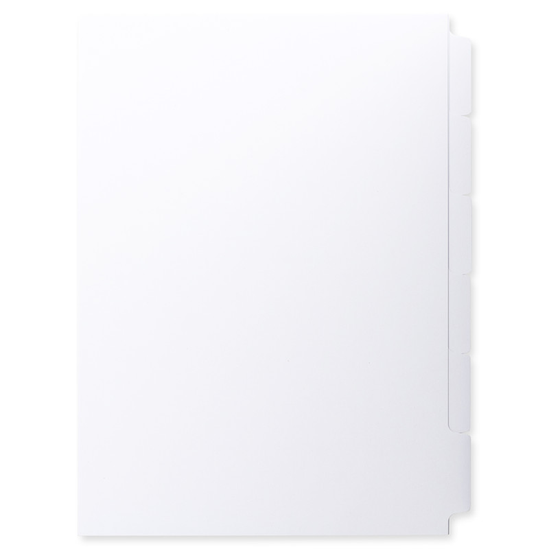 A4 6-Bank Uncoated Tab Stock (Blank Tab Dividers, By The Set)