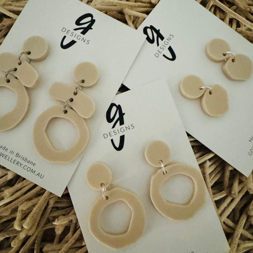 Statement Earrings - Acrylic - SAND - Beige/Cream/Neutral - You Choose