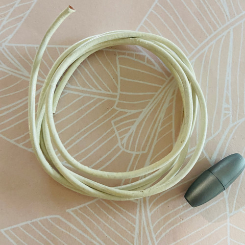 Cream/White Leather Cord - 120cm