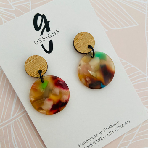 Last Pairs - Statement Earrings - Acrylic - 'Kaleidoscope' -  0061