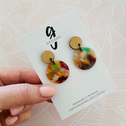 Last Pairs - Statement Earrings - Acrylic - 'Kaleidoscope' -  0061