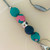 Lanyard - Teacher - Beaded - Polymer Clay - Keychain - ' JUNGLE VIBES' - Bright Colours - Green Pink Navy