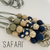 Lanyard - Teacher - Beaded - Polymer Clay - Keychain - 'SAFARI' - Navy or Black - Your Choice