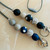 Lanyard - Teacher - Beaded - Polymer Clay - Keychain - 'SAFARI' - Navy or Black - Your Choice