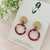 Statement Earrings  - Bamboo & Red Tortoise Shell 