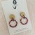 Statement Earrings  - Bamboo & Red Tortoise Shell 