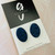 Stud Earrings - Navy - OVAL - Dashes