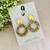 Statement Earrings - Acrylic - Hollow Organic Circle - CHUNKY GLITTER - You Choose Colour