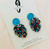 Statement Earrings - Acrylic - 'RAINBOW GLITTER' - Monstera Leaf - You Choose Colour Stud Top