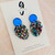 Statement Earrings - Acrylic - 'RAINBOW GLITTER' - Monstera Leaf - You Choose Colour Stud Top
