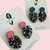 Statement Earrings - Acrylic - 'RAINBOW GLITTER' - Monstera Leaf - You Choose Colour Stud Top