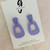 Statement Earrings - Acrylic - 'RETRO LILAC PURPLE' - Trapezoid - Matte