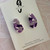 Mega Stud Earrings - Polymer Clay - Handmade - 'PURPLE POP' - Pebble Shape