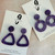  Statement Earrings - Acrylic - FINE PURPLE GLITTER - Circle Triangle