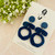 Statement Earrings - Acrylic - Trios - FINE GLITTER - You Choose Colour
