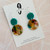 Last Pairs - Statement Earrings - Hooks - Rainbow Acrylic Dangle - Vibrant Green Clay  