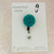 Retractable Badge Reel - Acrylic - 'TURQUOISE FINE GLITTER' - Green/Blue