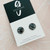One Pair Only - Stud Earrings - Bezel Set - Clay - Black & White Marble - 12mm