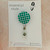 Handmade - CLAY - Retractable Badge Reel - 'Gingham' - Emerald Green/White - Glossy Resin