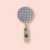 Handmade - CLAY - Retractable Badge Reel - 'Gingham' - Purple/White - Glossy Resin