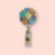 Handmade - CLAY - Retractable Badge Reel - 'Textured Floral' - Pastel Posy