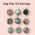 Mini Stud Earrings - Glass Dome - Girls/Kids - DOG  - Stud or Clipon - You Choose