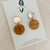 Statement Earrings - Acrylic - Circle - Rust/Olive Green - Rose Gold Mirror Stud Top