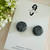 Last Pair - Mega Stud Earrings - Polymer Clay - Handmade - 'DASHES / MIDNIGHT'  - Black/White - Mega Size - Glossy Resin
