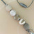 Lanyard - Teacher - Beaded - Polymer Clay - Keychain - ' ANGELA' - Taupe/White/Grey Granite