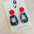 Statement Earrings - Acrylic - RAINBOW GLITTER - Hollow Trapezium - You Choose Colour
