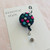 Handmade - CLAY - Retractable Badge Reel  - 'Scrub Colours - Black Pink Teal Silver Purple'