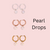 Statement Earrings - Pearl -  Huggie Hoop - Your Choice