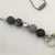 Lanyard - Teacher - Beaded - Polymer Clay - Keychain - 'SARAH' - Black, White, Grey Granite