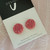 Last Pair - Stud Earrings - Handmade - 'ANTIQUE LACE' - MUSK PINK - Circle - Regular Size 