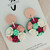 Statement Earrings - Polymer Clay - Handmade - 'TEXTURED FLORAL - Vintage Floral' - Pink/Green/White - You Choose