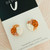 Stud Earrings - Polymer Clay - 'TEXTURED FLORAL - Sunshine Yellow' - Orange/Peach/Lemon Yellow/White - Regular Size