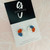 Stud Earrings - Polymer Clay - 'TEXTURED FLORAL - Sunshine Blues' - Smokey Blue/Peach/White - Regular Size