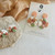 Statement Earrings - Polymer Clay - Handmade - 'TEXTURED FLORAL - Sage Green/Peach/White - You Choose
