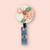 Handmade - CLAY - Retractable Badge Reel - 'Textured Floral' - Sage Green/Peach/Orange/White