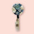 Handmade - CLAY - Retractable Badge Reel - 'Textured Floral' - Blue/Navy/White