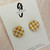 Mega Stud Earrings - Mega - Polymer Clay - Handmade - GINGHAM - Circle - You Choose Colour