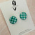 Mega Stud Earrings - Mega - Polymer Clay - Handmade - GINGHAM - Circle - You Choose Colour