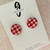 Mega Stud Earrings - Mega - Polymer Clay - Handmade - GINGHAM - Circle - You Choose Colour