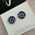 Last Pairs - Stud Earrings - Bezel Set -  Glass Dome - WHALES - Blue/Pink